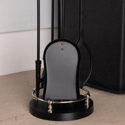 Charles Bentley Sycamore Fireside Companion Set Iron Tool Stand Silver Handles Circular Base - thumbnail 2