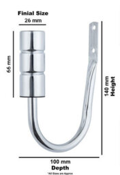 A.unique Home Pair Of Plain Barrel Metal Holdbacks With Fittings - Nickel - thumbnail 2