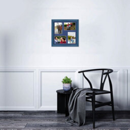 AK Frames 12X12 Navy Blue Classic Multi Photo Frame With Blue Mount - Holds 4 Apertures (4X) 6X4 Photos - thumbnail 3