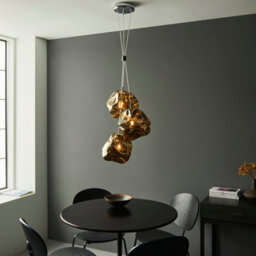Anson Lighting Norma 3Lt Pendant Light Finished In Bronze Metallic Glass And Chrome Plate - thumbnail 2