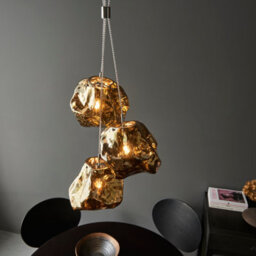 Anson Lighting Norma 3Lt Pendant Light Finished In Bronze Metallic Glass And Chrome Plate - thumbnail 5