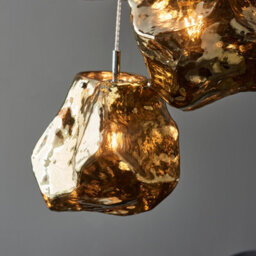 Anson Lighting Norma 3Lt Pendant Light Finished In Bronze Metallic Glass And Chrome Plate - thumbnail 6