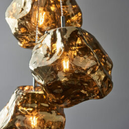 Anson Lighting Norma 3Lt Pendant Light Finished In Bronze Metallic Glass And Chrome Plate - thumbnail 4