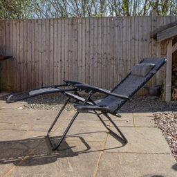 Samuel Alexander Multi Position Garden Zero Gravity Relaxer Chair Sun Lounger In Mixed Grey - thumbnail 2