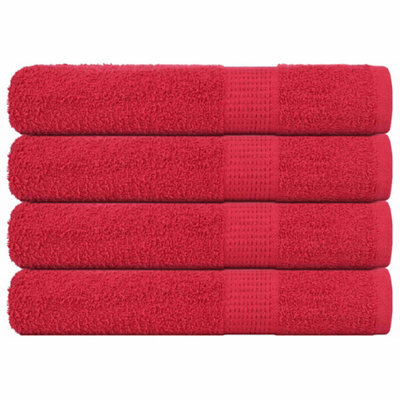 Berkfield Towels 4 Pcs Red 100X200 Cm 360 Gsm 100% Cotton - image 1