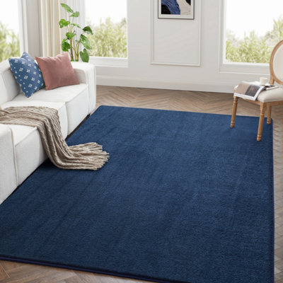 Bedlooms Navy Pashmina Rug 200X290Cm, Soft Thick Piles, Hypoallergenic Modern Area Rugs And Bedroom Rug - image 1