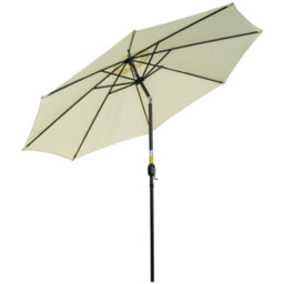 Outsunny 3(M) Patio Umbrella Outdoor Sunshade Canopy W/ Tilt & Crank Beige - thumbnail 2