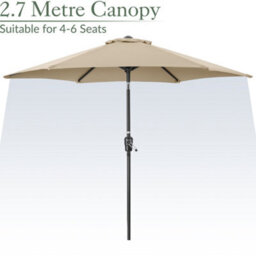Christow 2.7M Crank And Tilt Parasol With Uv Protection - thumbnail 3