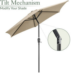 Christow 2.7M Crank And Tilt Parasol With Uv Protection - thumbnail 4