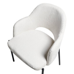 Beliani Set Of 2 Dining Chairs Raton Corduroy Off-White - thumbnail 7