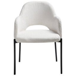 Beliani Set Of 2 Dining Chairs Raton Corduroy Off-White - thumbnail 4