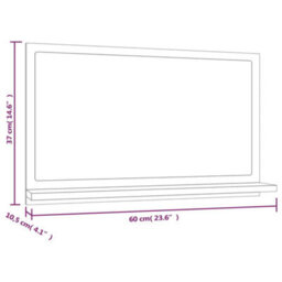 Walplus Bathroom Mirror Grey Sonoma 60X10.5X37 Cm Engineered Wood - thumbnail 8