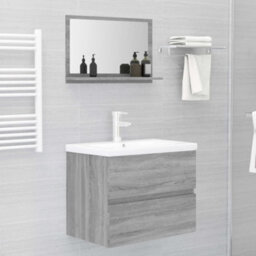 Walplus Bathroom Mirror Grey Sonoma 60X10.5X37 Cm Engineered Wood - thumbnail 5