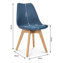 Bravich Rocco Tulip Dining Chair - Navy - thumbnail 6