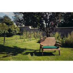 Churnet Valley Garden Furniture Ltd Valley 2 Seat Bench - Timber - L73 X W113 X H95 Cm - Flat Pack - Minimal Assembly Required - Set Of Waterproof Cushions Included - thumbnail 3