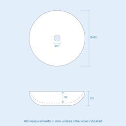 Nes Home White 500mm Freestanding Bathroom Vanity Unit With Round Ceramic Basin - thumbnail 6