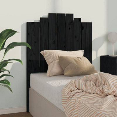 Berkfield Bed Headboard Black 81X4X110 Cm Solid Wood Pine - image 1