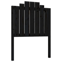 Berkfield Bed Headboard Black 81X4X110 Cm Solid Wood Pine - thumbnail 2
