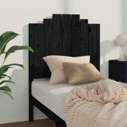 Berkfield Bed Headboard Black 81X4X110 Cm Solid Wood Pine - thumbnail 3