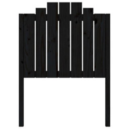 Berkfield Bed Headboard Black 81X4X110 Cm Solid Wood Pine - thumbnail 4