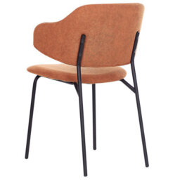 Beliani Set Of 2 Dining Chairs Kenai Fabric Orange - thumbnail 6