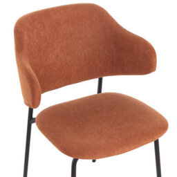 Beliani Set Of 2 Dining Chairs Kenai Fabric Orange - thumbnail 7