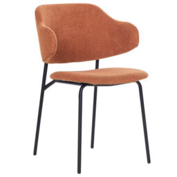 Beliani Set Of 2 Dining Chairs Kenai Fabric Orange - thumbnail 4