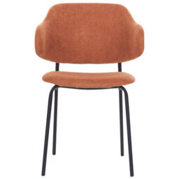 Beliani Set Of 2 Dining Chairs Kenai Fabric Orange - thumbnail 5