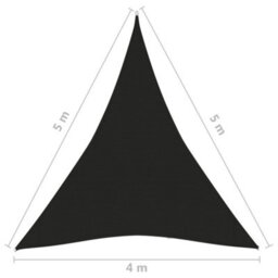 Berkfield Sunshade Sail 160 G/m2 Black 4X5X5 M Hdpe - thumbnail 6