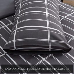 Lazzaro Premium Microfiber Double Duvet Cover Set Reversible Bedding Sets With Zipper Closure - thumbnail 7