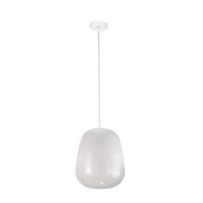 Luminosa Lighting Luminosa Smoky Dome Pendant Ceiling Light White, 26Cm, 1X E27
