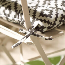 OHS Seat Pads 2 Garden Chairs Cover Ties Geo Outdoor Cushions - thumbnail 3