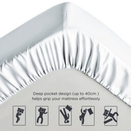 Ameha Plain Microfiber Fitted Sheet 25Cm Deep Pocket- Hypoallergenic Easy Care White Fitted Sheets Uk Double Bedsheet (137X190Cm) - thumbnail 8