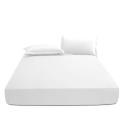 Ameha Plain Microfiber Fitted Sheet 25Cm Deep Pocket- Hypoallergenic Easy Care White Fitted Sheets Uk Double Bedsheet (137X190Cm) - thumbnail 6