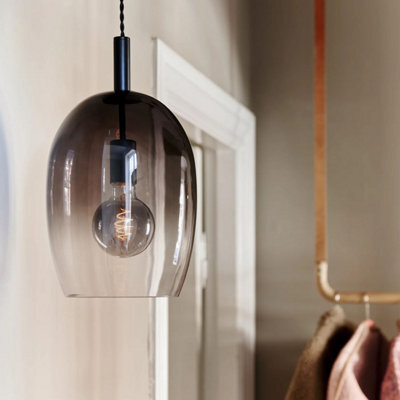 Nordlux Uma 30 Indoor Living Dining Glass Pendant Ceiling Light In Grey (Diam) 29Cm - image 1