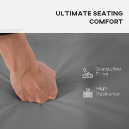Outsunny 3Pcs Rattan Garden Seat Cushions Pads For Patio Furniture Dark Grey - thumbnail 6