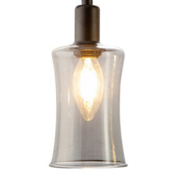 Luminosa Lighting Luminosa Telesto Ceiling Spotlight Bar Black Glass Shade 4X E14 - thumbnail 3