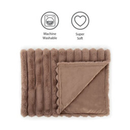 Scruffs Taupe Faux Fur Pet Blanket - thumbnail 2