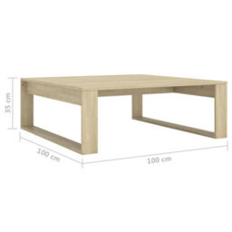 Berkfield Decorative Coffee Table Sonoma Oak 100X100X35 Cm Engineered Wood - thumbnail 7