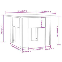 Berkfield Coffee Table Concrete Grey 55X55X42 Cm Engineered Wood - thumbnail 6