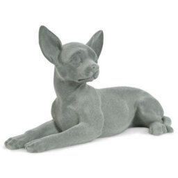 Animal Crackers Laying Chihuahua Dog Figurine Grey Velvet Ornament - thumbnail 4