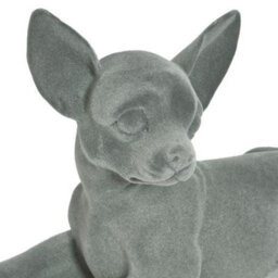 Animal Crackers Laying Chihuahua Dog Figurine Grey Velvet Ornament - thumbnail 5