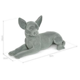 Animal Crackers Laying Chihuahua Dog Figurine Grey Velvet Ornament - thumbnail 8