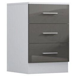 Reflect 3Pc Wardrobe Bundle - 2 Door Corner + 2X 3 Drawer Bedsides - Grey Gloss & Matt White - H: 180Cm X W: 179Cm X D: 103Cm - thumbnail 8