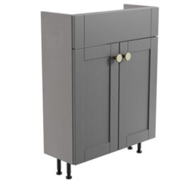 Ashford Slimline Matt Grey Freestanding Bathroom Vanity Unit (H) 820mm (W) 600mm - thumbnail 1