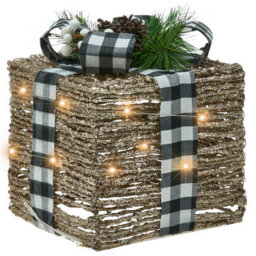Beliani Set Of 3 Christmas Decorations Led Arreskov Christmas Gifts 20/25/30 Cm Brown - thumbnail 4