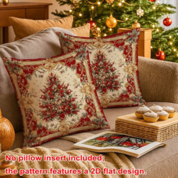 Amorly 2Pack Christmas Tree Cushion Covers, Soft Zippered Pillowcases Without Insert, Festive Decor For Sofa, Living Room Home Decoration - thumbnail 3