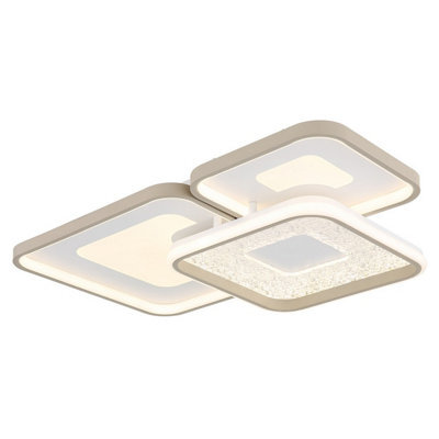 Luminosa Lighting Luminosa Mosaiko Triple Square Semi Flush Ceiling Light Matt White Led 2700/6000K - image 1