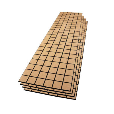 Wvh Oak Check Geometric Wood Veneer Acoustic Felt Backing Decorative Sound-Absorbing Solution For Homes, Offices, And Studios - image 1