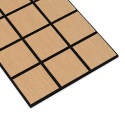 Wvh Oak Check Geometric Wood Veneer Acoustic Felt Backing Decorative Sound-Absorbing Solution For Homes, Offices, And Studios - thumbnail 2